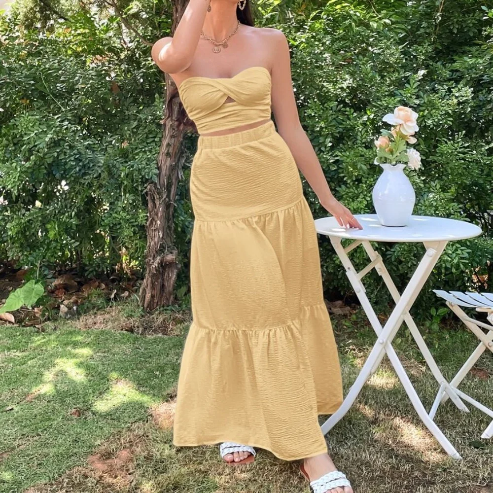 Boho Crop Top Maxi Skirt Set - Picture 13 of 13